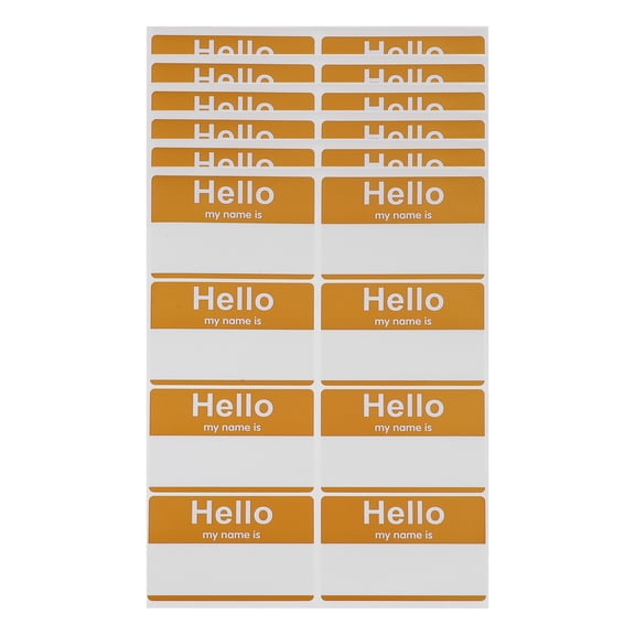 Unique Bargains 6 Pcs Handwritten Name Gift stickers 3.5"x2.25" Yellow