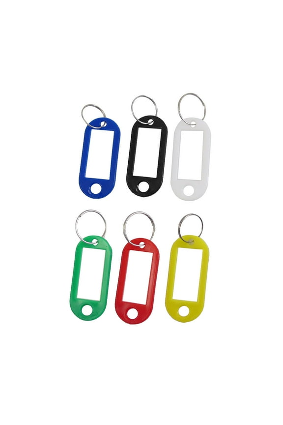 6 Pcs Key ID Label Tags Split Ring Keyring Keychain Colorful