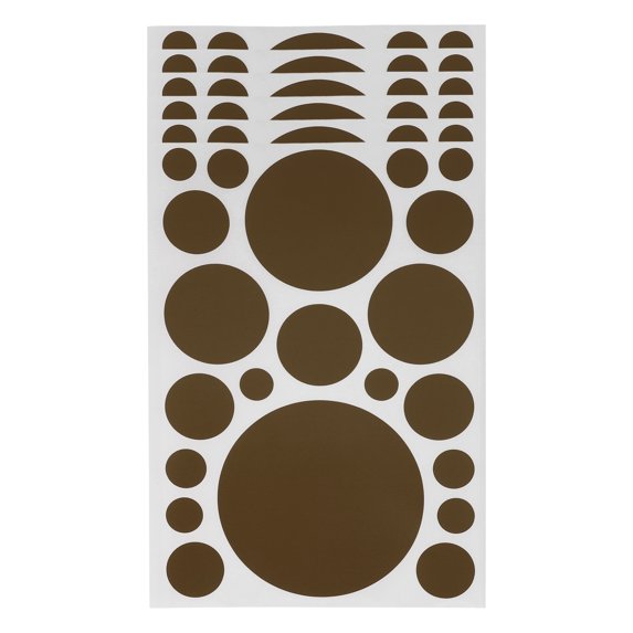 Unique Bargains 6 Pcs Mall Large Round Dots Gift stickers Brown