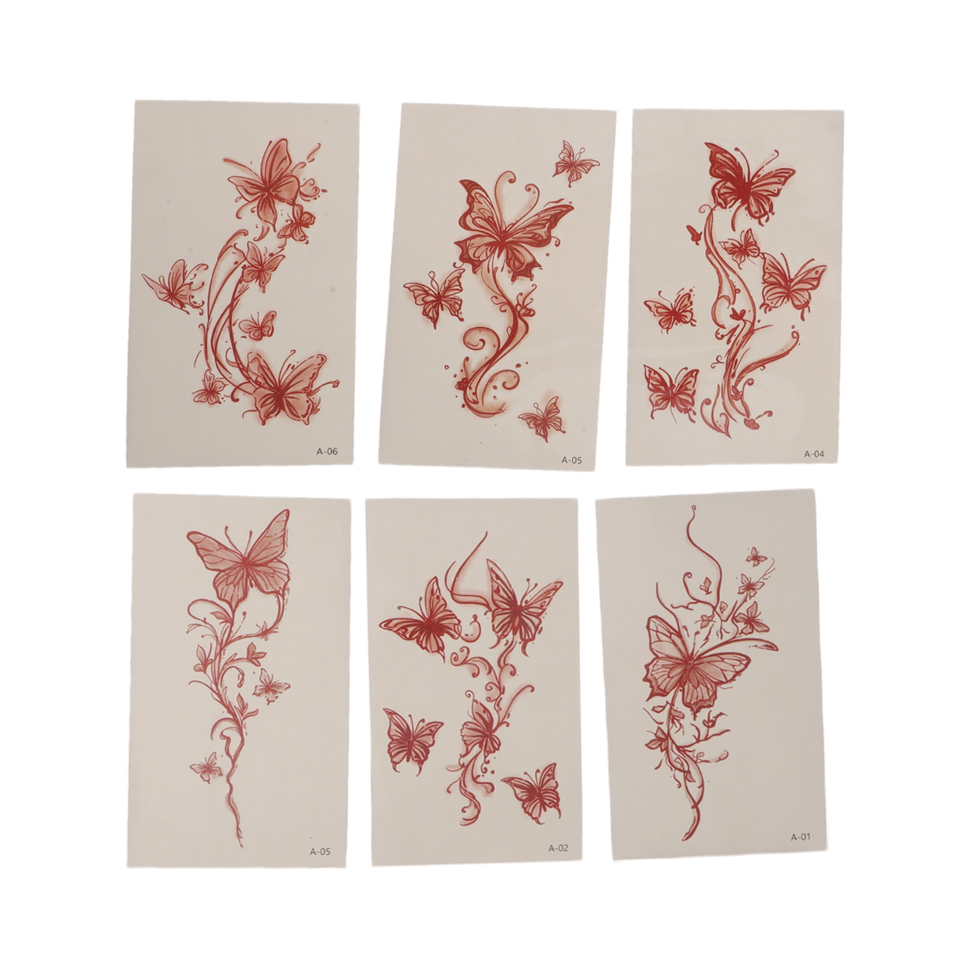 Unique Bargains Christmas 6 Pcs Realistic Fake Tattoos Butterfly ...