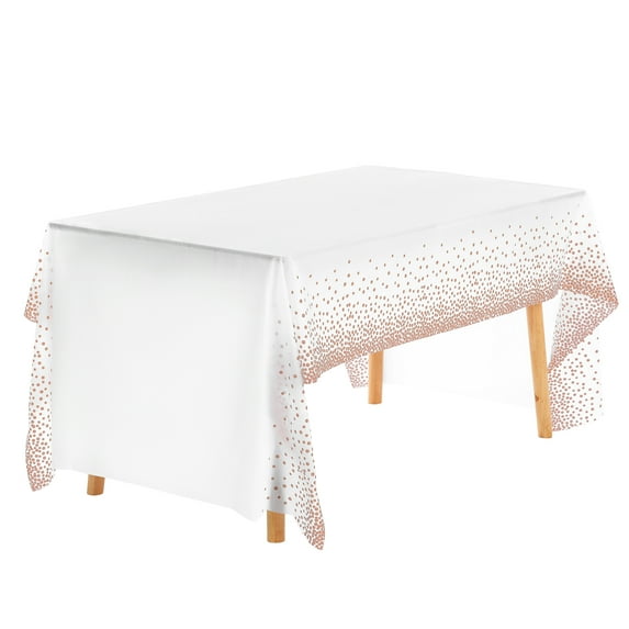 Unique Bargains 6 Pcs Rectangle Disposable Plastic Table Cover Tablecloth Bean-Paste 54"x108"