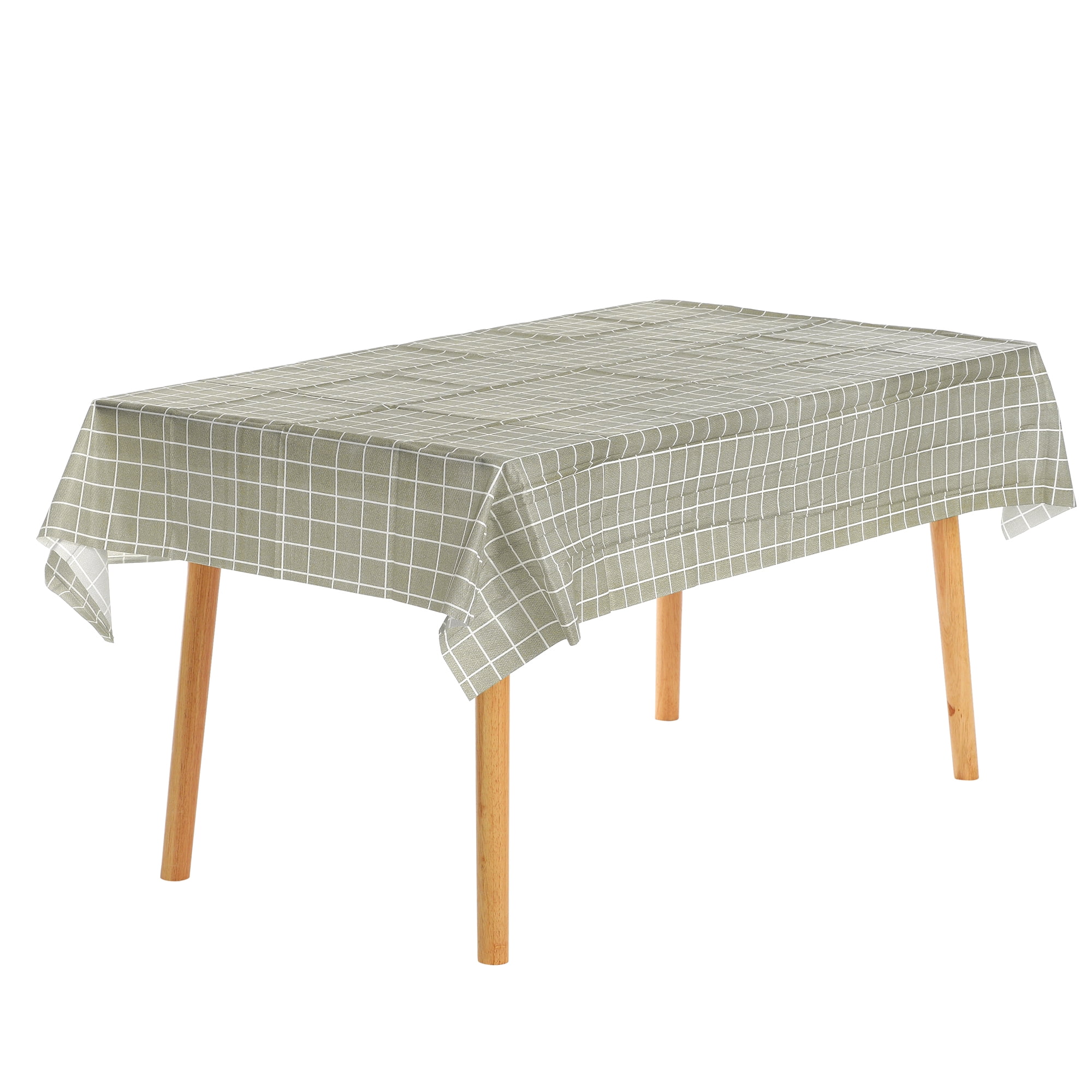 Unique Bargains 6 Pcs Rectangle Wrinkle Waterproof Plastic Table Cover Tablecloth Grey 54"x54"
