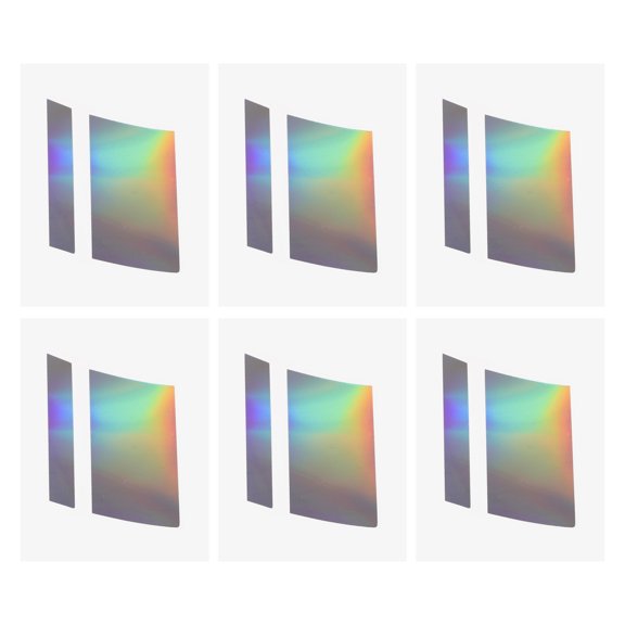 Unique Bargains 6 Pcs Square Wheel Rim Stickers Car Wheel Rim Tapes Decoration Stickers 18-21 Inch Laser Iridescent Pet