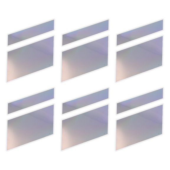Unique Bargains 6 Pcs Square Wheel Rim Stickers Car Wheel Rim Tapes Decoration Stickers 18-22 Inch Laser Rainbow Polyvinyl Chloride