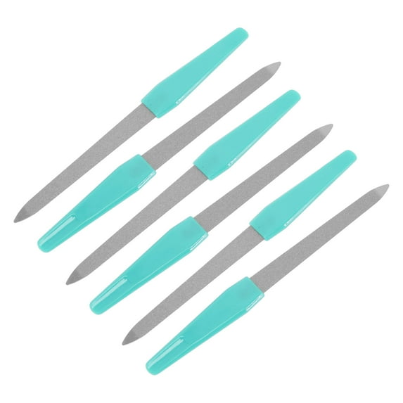 Unique Bargains 6 Pcs Stainless Steel Multifunctional Nail File Manicure Tool Blue