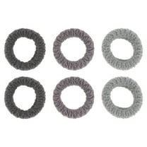 Unique Bargains 6 Pcs Thickened Wide Edge Hair Ropes Hair Scrunchies for Women Black Gray