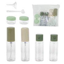 Unique Bargains 6 Pcs Travel Container Set Reusable Travel Bottles Set Green Beige