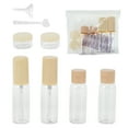 thumbnail image 1 of Unique Bargains 6 Pcs Travel Container Set Reusable Travel Bottles Set Light Yellow Light Coffee Color, 1 of 6