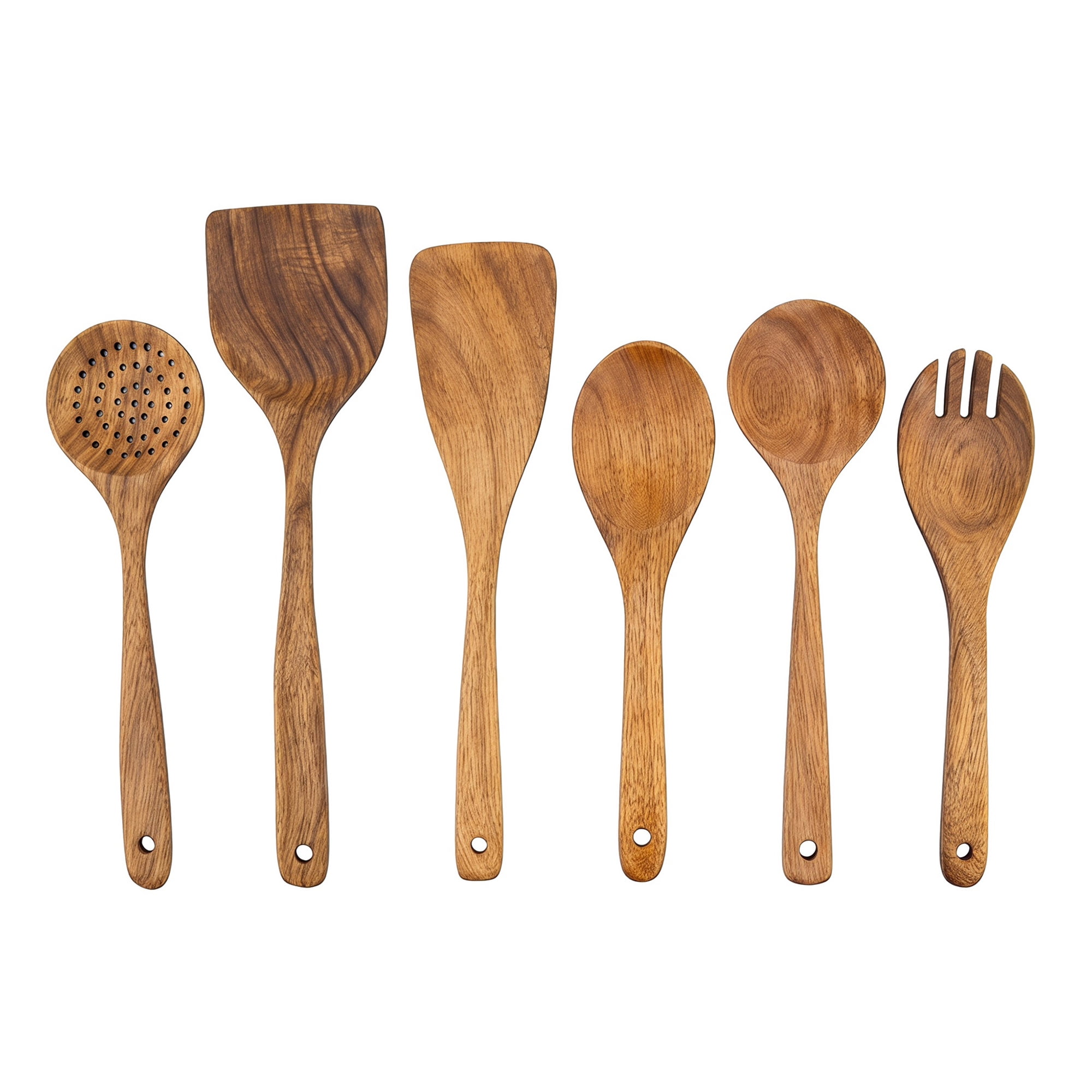 Unique Bargains 6 Pcs Useful Wood Kitchen Essential Kitchen Gadgets Light Brown B