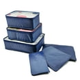 thumbnail image 1 of Unique Bargains 6 Pcs Zipper Design Packing Cube Set for Luggage Navy Blue, 1 of 5