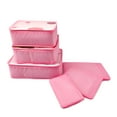 thumbnail image 1 of Unique Bargains 6 Pcs Zipper Design Packing Cube Set for Luggage Pink, 1 of 5