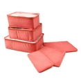 thumbnail image 1 of Unique Bargains 6 Pcs Zipper Design Packing Cube Set for Luggage Red, 1 of 5