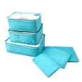 thumbnail image 1 of Unique Bargains 6 Pcs Zipper Design Packing Cube Set for Luggage Sky Blue, 1 of 5