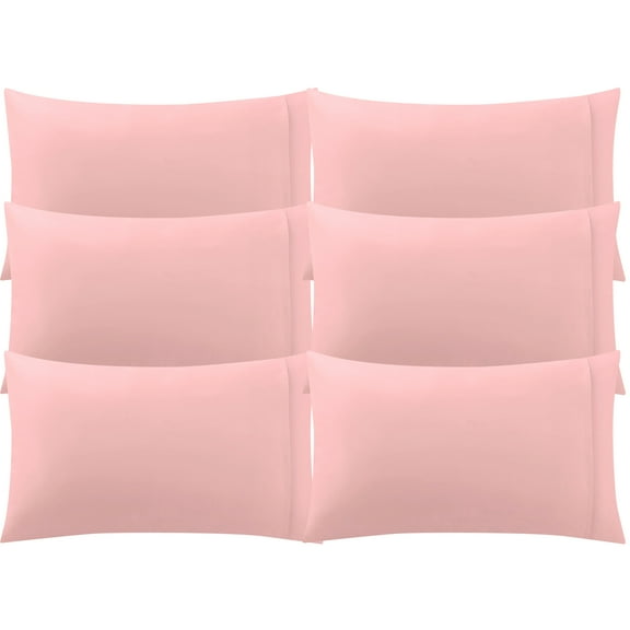 Unique Bargains 6 Piece Breathable Egyptian Cotton Pillow Case Cover Coral Pink Queen
