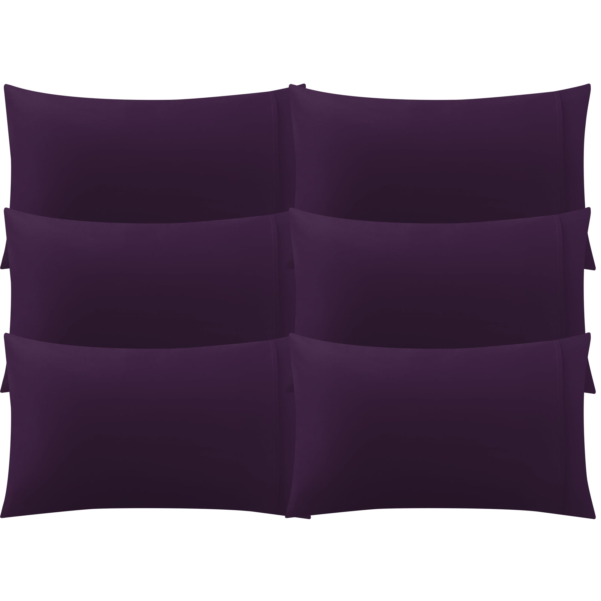 Unique Bargains 6 Piece Breathable Egyptian Cotton Pillow Case Cover Deep Purple King