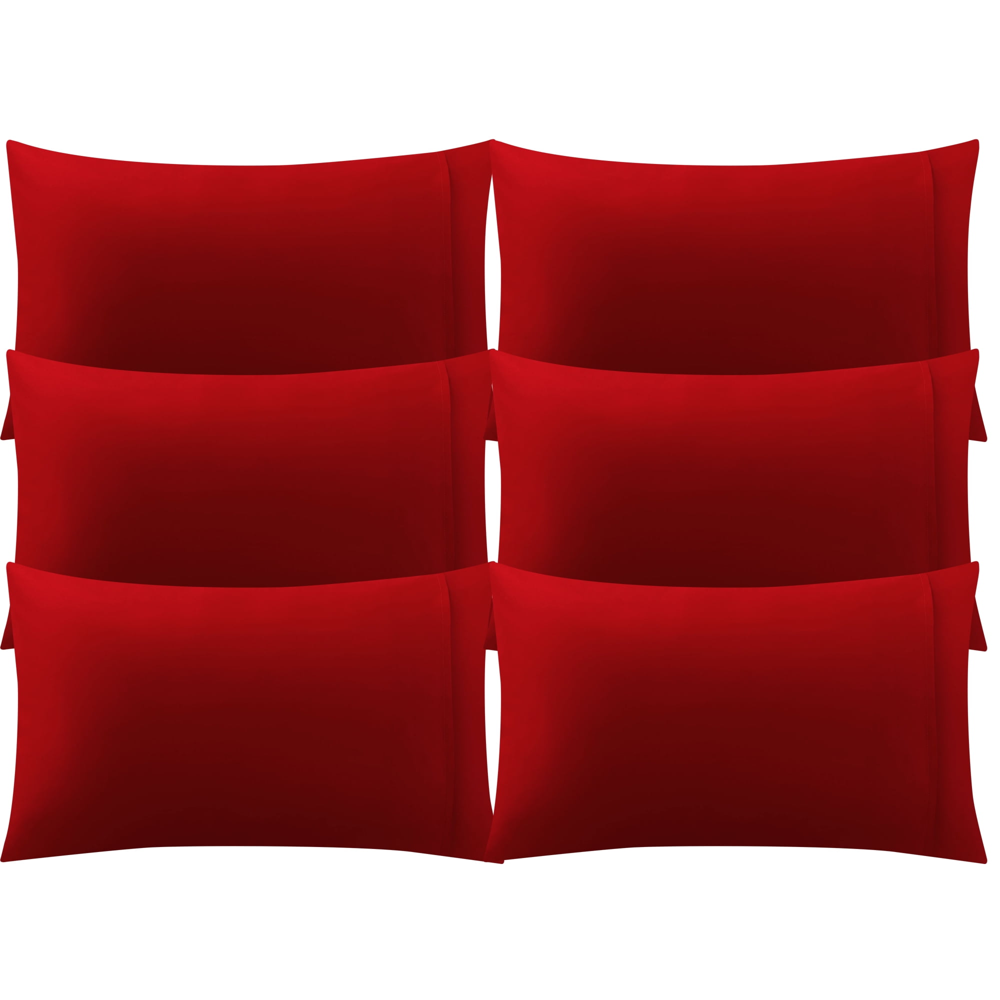 Unique Bargains 6 Piece Breathable Egyptian Cotton Pillow Case Cover Red King