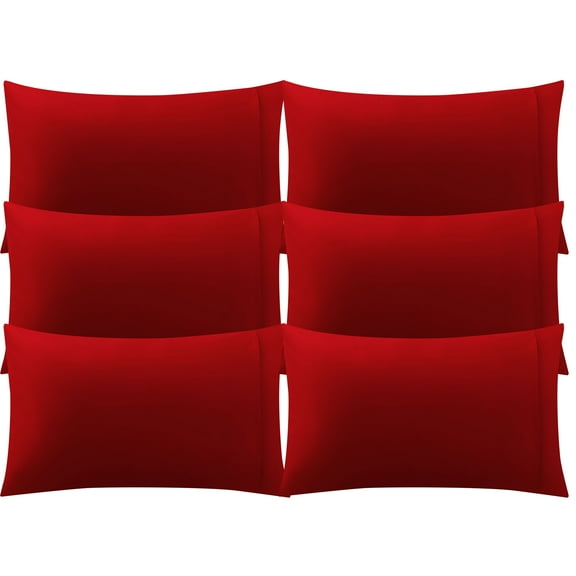 Unique Bargains 6 Piece Breathable Egyptian Cotton Pillow Case Cover Red Standard