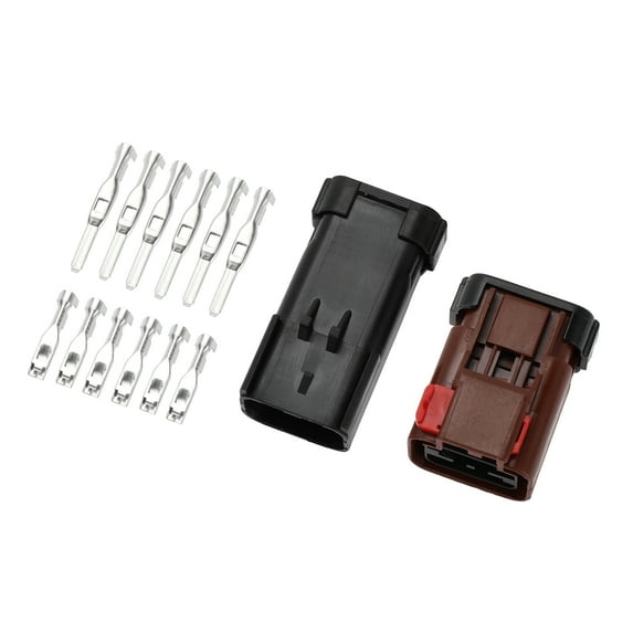 Unique Bargains 6 Pin Car Electrical Wire Connector Plug Housing Kits Waterproof 1 Set 2.8mm Series Brown