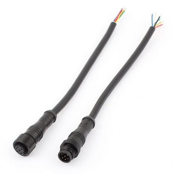 Unique Bargains 6 Pin Male Female Plug Waterproof Connector Cable for Light Strips 1 Pair