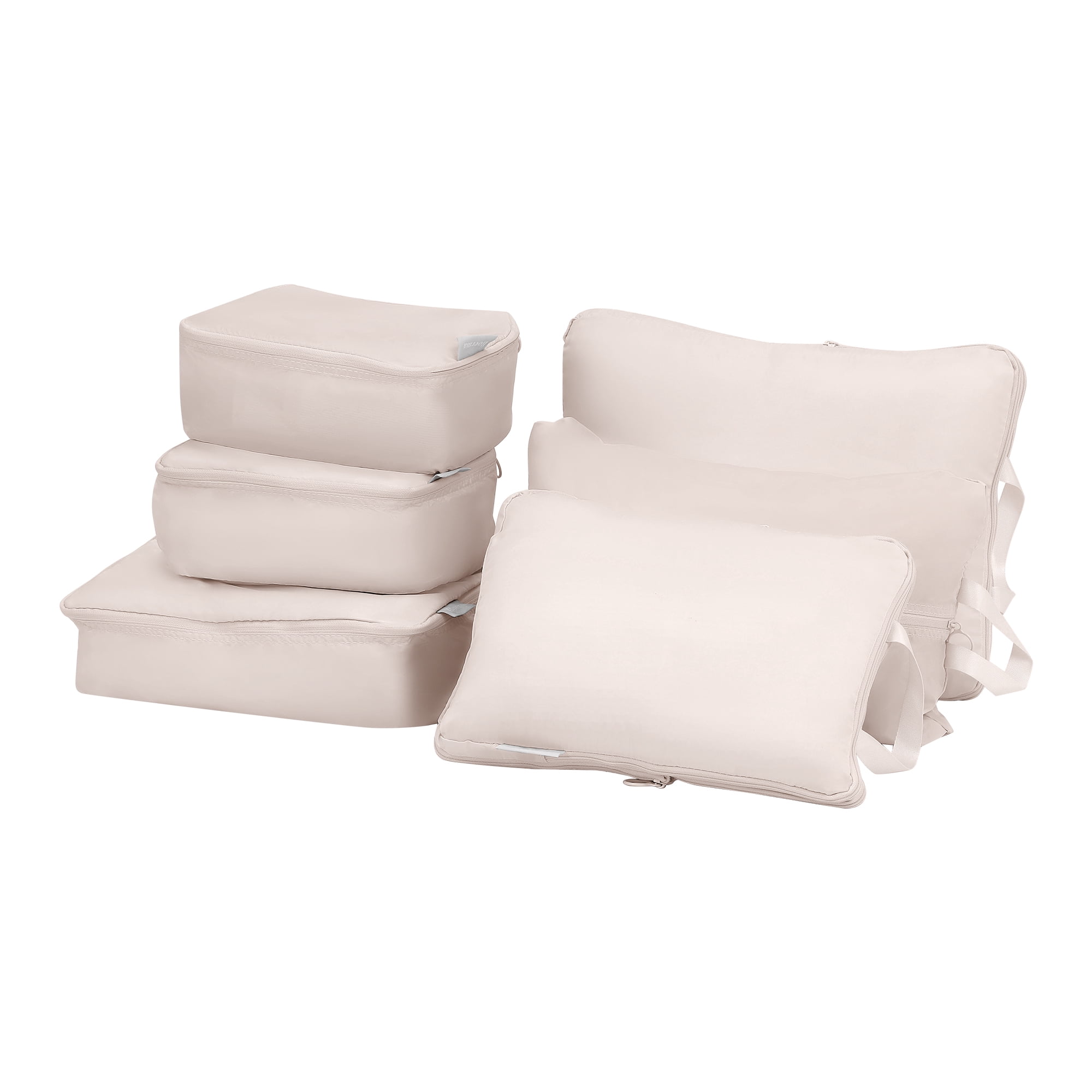 Unique Bargains 6 Set Travel Bag Toiletry Bag Lightweight Travel Accessories Beige