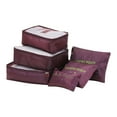 thumbnail image 1 of Unique Bargains 6 Set Travel Bag for Storage Closet Organizers Travel Accessories Burgundy, 1 of 5