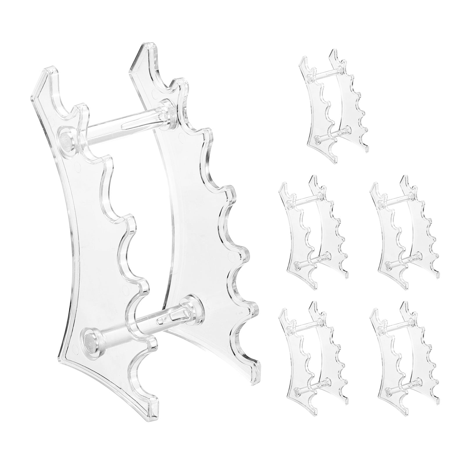 Unique Bargains 6-Slot Acrylic Pen Display Stand and Makeup Brush Organizer Clear 6Pcs