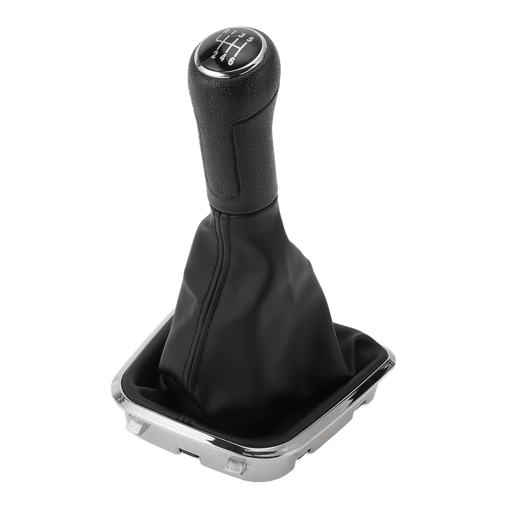 Unique Bargains 6 Speed Manual Gear Shifter Knob with Cover - Car Shift Lever Knob with Cover - for Volkswagen Polo 2014-2017 Plastic Faux Leather Black - 1 Pc