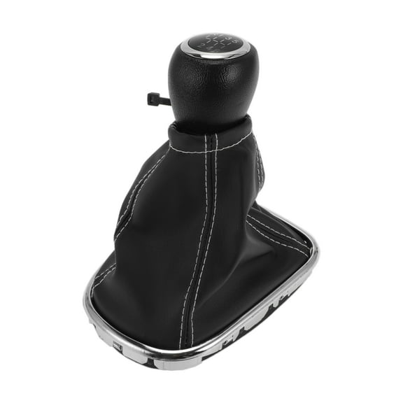 Unique Bargains 6 Speed Manual Gear Shifter Knob with Cover, Gearbox Stick Shifter Lever Knob for Chevrolet Cruze 2010-2015 Plastic Faux Leather Black White, 1 Pc