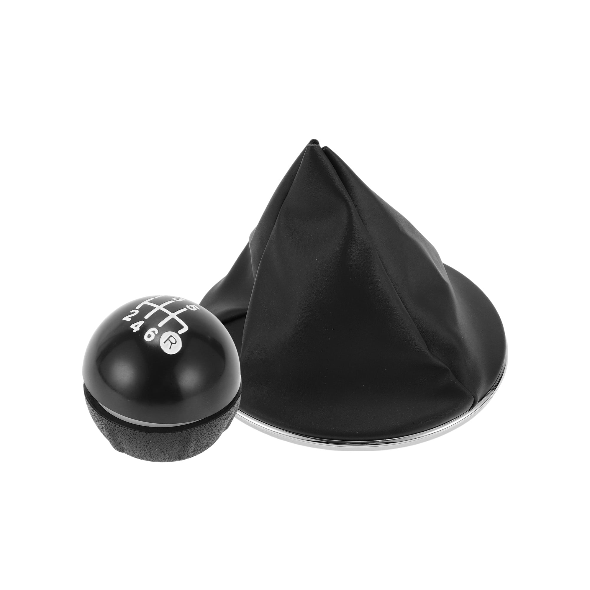 Unique Bargains 6 Speed Manual Gear Shifter Knob with Cover - Car Shift Lever Knob - for Fiat 500 2007-2014 Plastic Faux Leather Black - 1 Pc