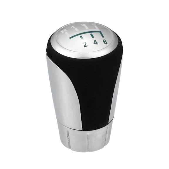 Unique Bargains 6 Speed Manual Shift Knob Head 25110429269 for BMW 1 Series E81 ABS Faux Leather Silver Tone Black