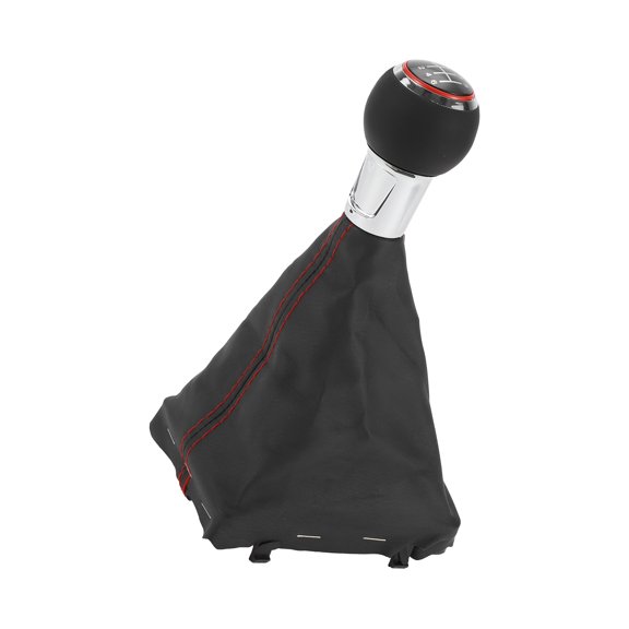 Unique Bargains 6 Speed Manual Shift Knob with Boot Cover Stick Shifter Knob for Audi A3 08-13 Faux Leather 1 Pc