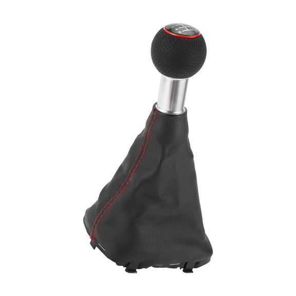 Unique Bargains 6 Speed Manual Shift Knob with Boot Cover Stick Shifter Knob for Audi A3 08-13 Plastic Faux Leather 1 Pc