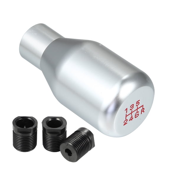 Unique Bargains 6 Speed Universal Car Auto Gear Shift Knob Stick Shifter Handle Car Interior Shift Knob Silver Tone