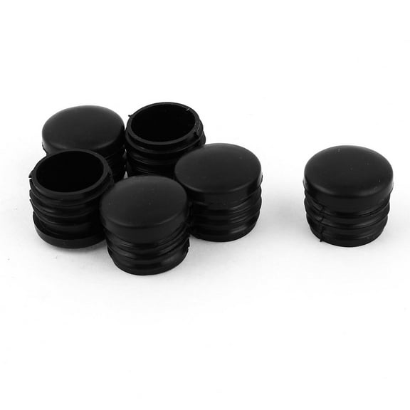 Unique Bargains 6 x Black 25mm 1" Plastic Blanking End Caps Inserts Plug Bung Round Tube Insert