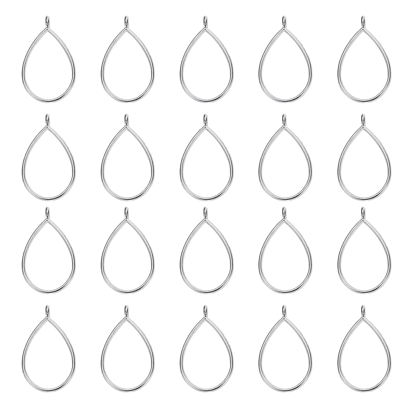 Unique Bargains 60 Pcs Alloy Open Bezel Pendants for Resin Jewelry Making