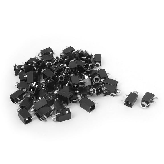 Unique Bargains 60 Pcs PCB Panel Mounting 4 Terminals 2.5mm Stereo Audio Jack Socket Connector