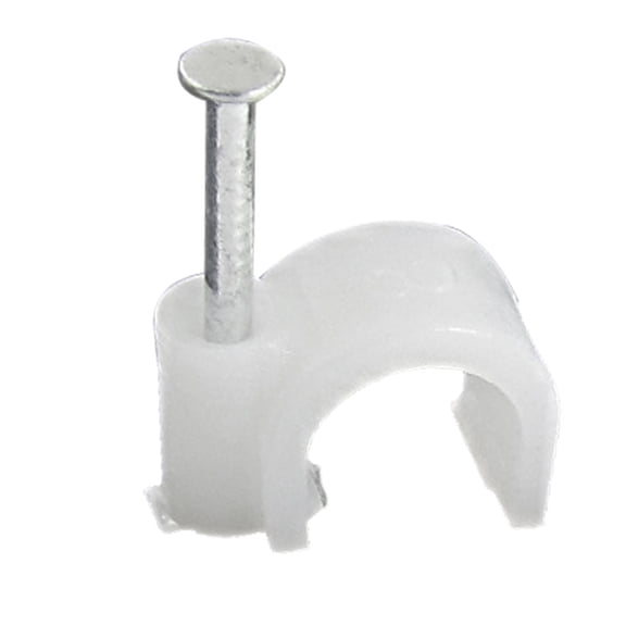 Unique Bargains 60 Pcs Plastic Circle Nail Clips for 9/32" Dia Cable