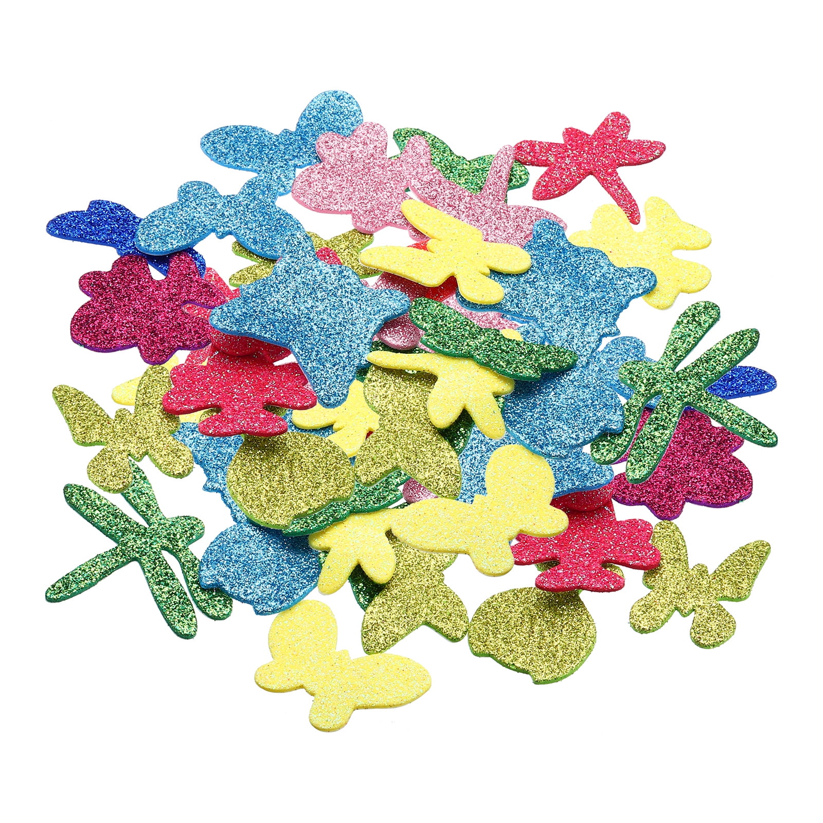 Unique Bargains 60Pcs Self-Adhesive Glitter EVA Foam Stickers