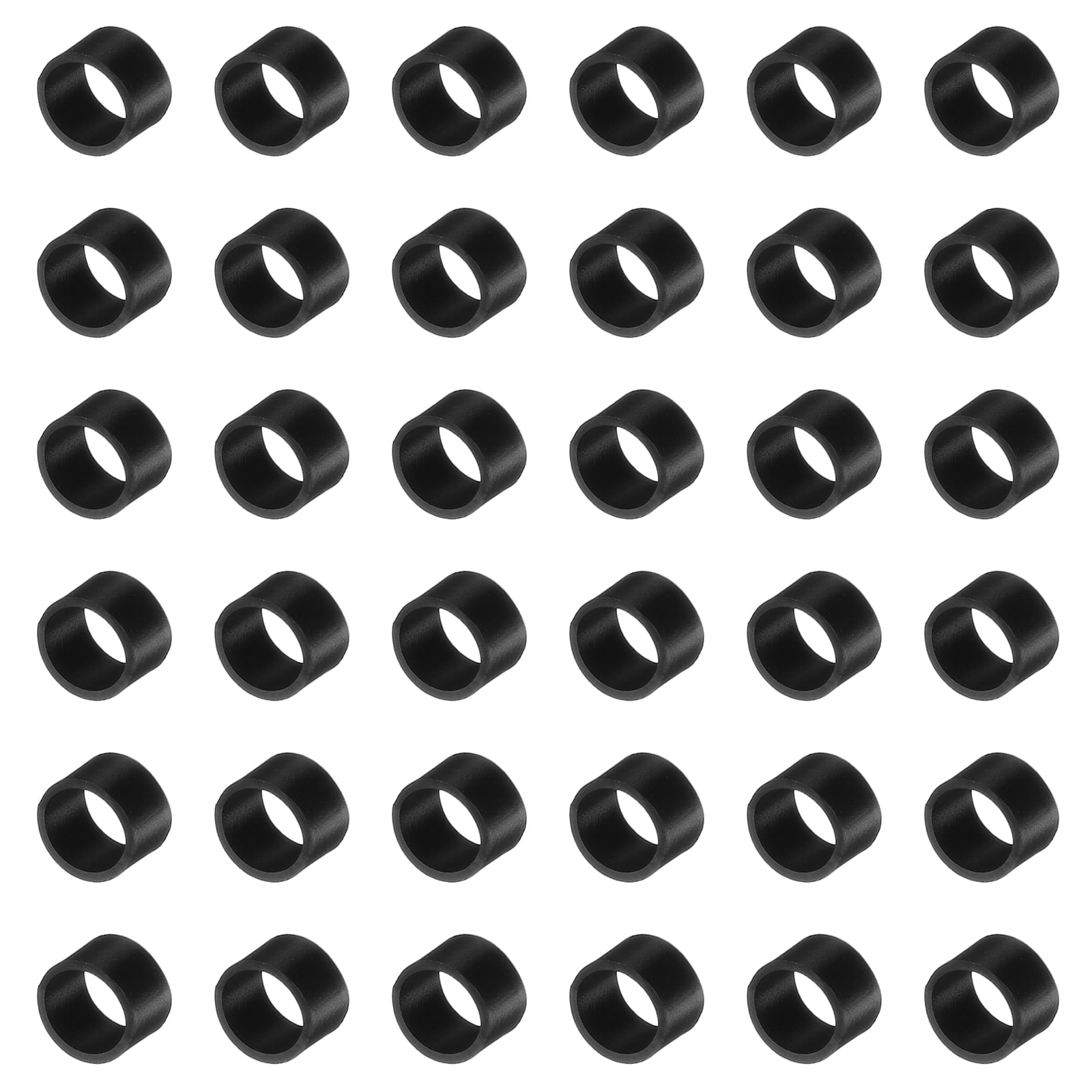 Unique Bargains 60Pcs Silicone Rubber Bands Strong Elastic Non-Slip Black 0.3"