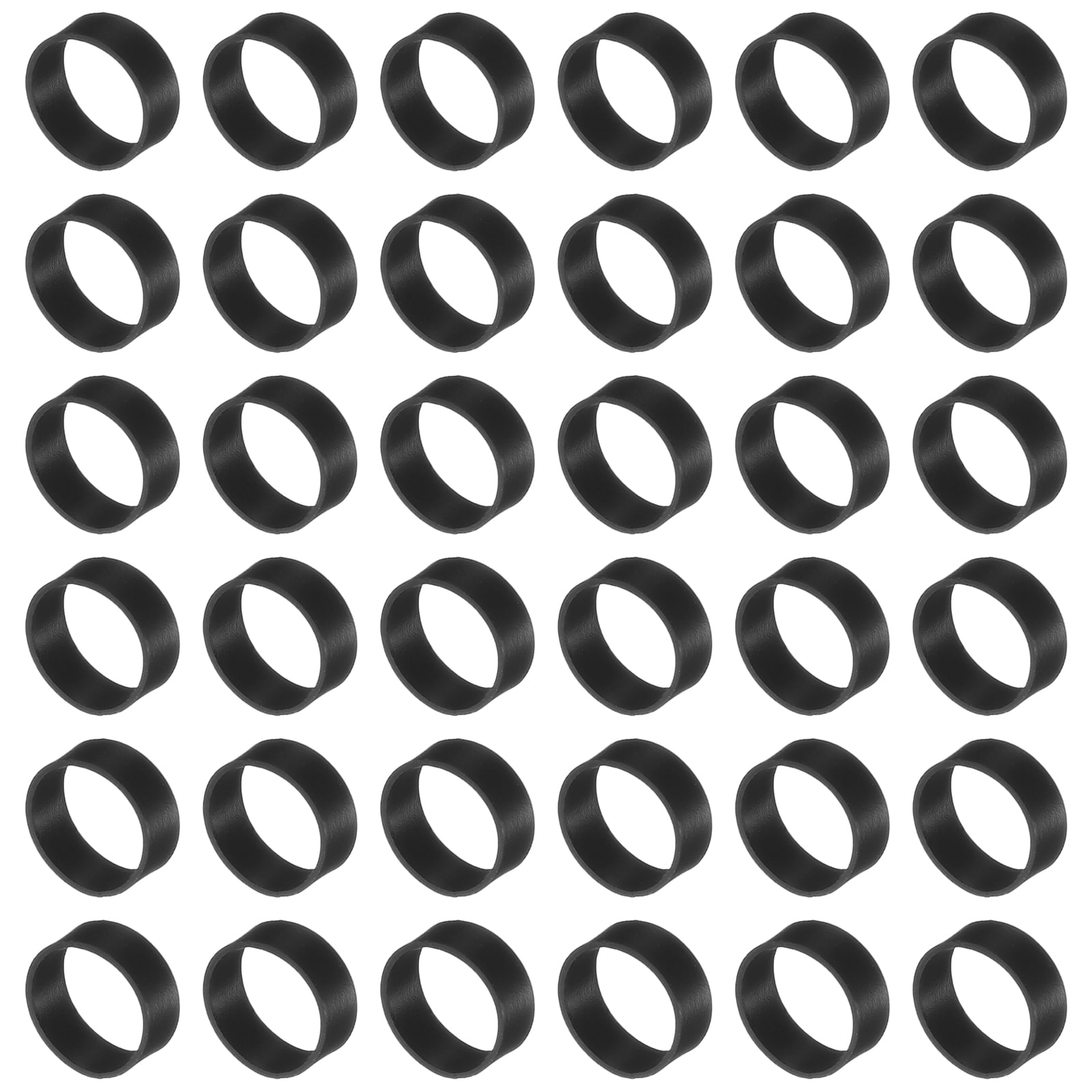 Unique Bargains 60Pcs Silicone Rubber Bands Strong Elastic Non-Slip Black 0.4"