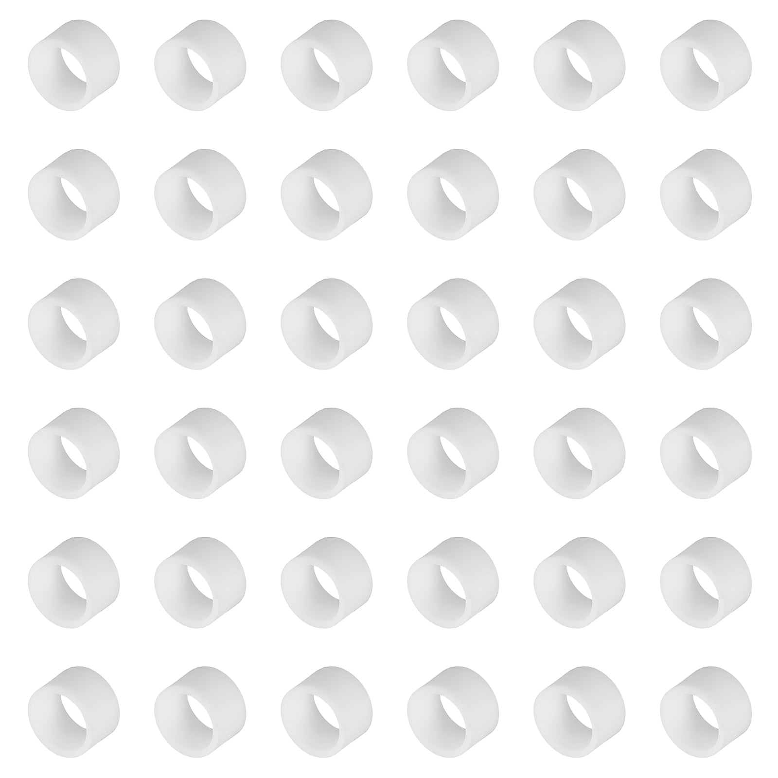 Unique Bargains 60Pcs Silicone Rubber Bands Strong Elastic Non-Slip White 0.2"