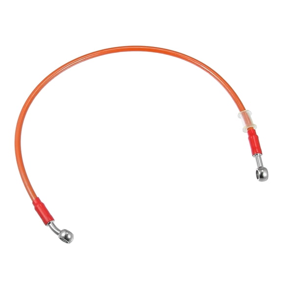 Unique Bargains 60cm 23.62" Length 10mm ID Motorcycle Hydraulic Brake Line Oil Hose Pipe 28 0 Stainless Steel Orange