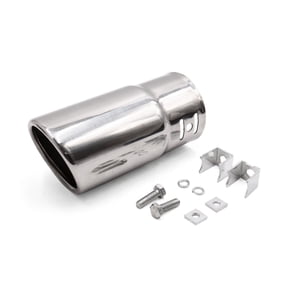 Unique Bargains 58mm Inlet Diameter Universal Car Vehicle Stainless Steel Exhaust Pipe Tail Muffler 2.28" Inlet 5.3" Long