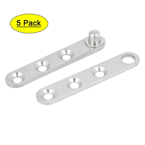 Unique Bargains 60mm x 11mm x 9mm Stainless Steel 360 Degree Rotating Door Pivot Hinge 5pcs