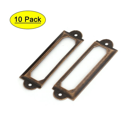 Unique Bargains 60mmx17mm File Furniture Plan Drawer Name Card Label Holder Frames 10Pcs