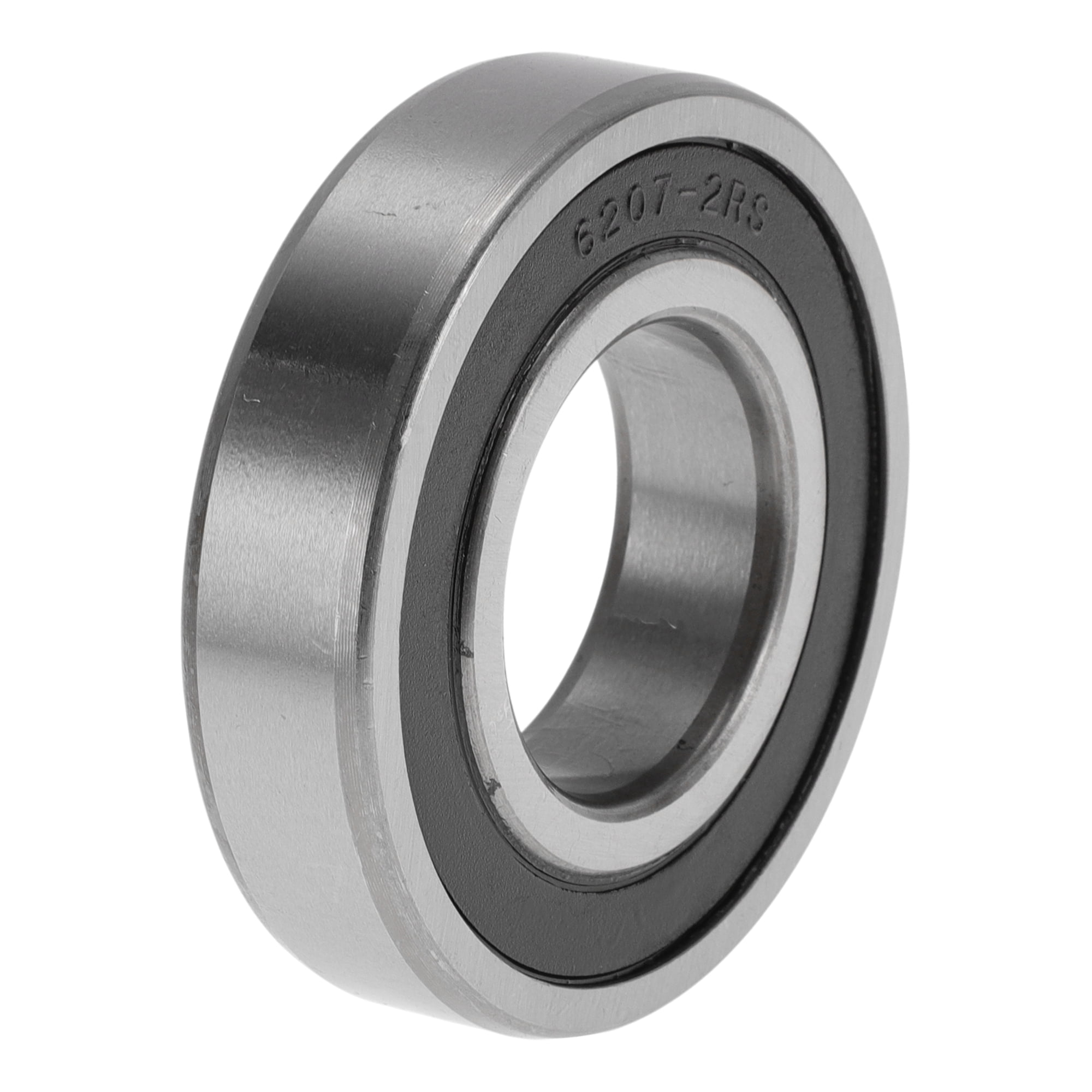Unique Bargains 6207VV Deep Groove Ball Bearings 35x72x17mm P4 Double Rubber Seal Lubricated Bearings 1 Pcs Car Silver Tone,Black