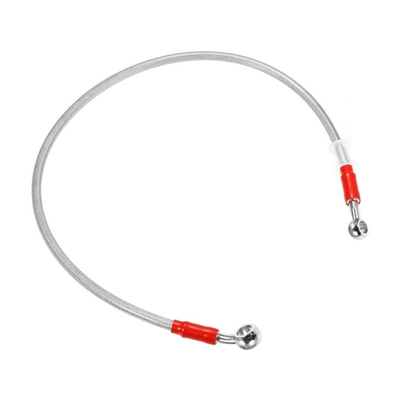 Unique Bargains 65cm 25.59" Length 10mm Motorcycle Hydraulic Brake Line Oil Hose Pipe 28° 0° Stainless Steel Silver Tone