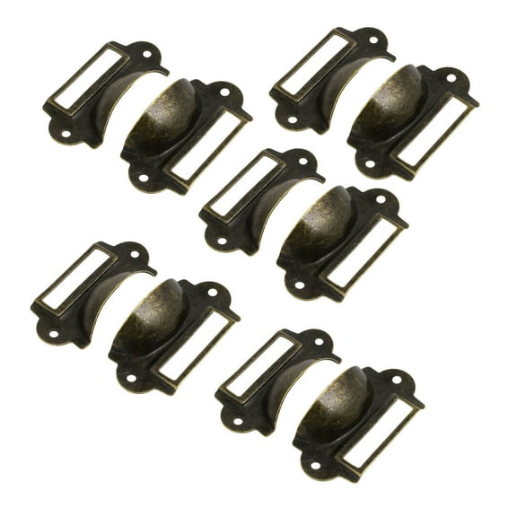 Unique Bargains 69mmx39mm Furniture Metal Pull Handle 2-1/4 inch Hole Centers Bronze Tone 10Pcs