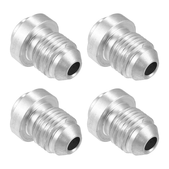 Unique Bargains 6AN Male Weld on Fitting Bung Hose Adapter Fuel Oil Aluminum Alloy Silver Tone Pack of 4