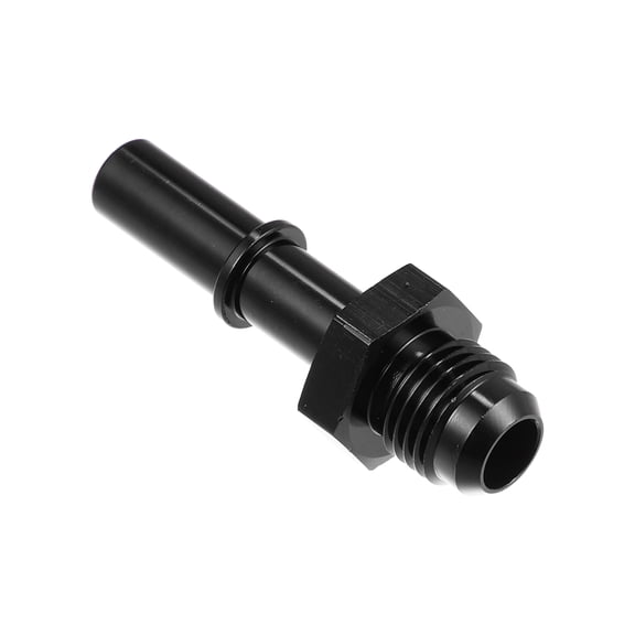 Unique Bargains 6AN Male to 3/8" Car Fuel Hose Pipe Disconnect Adapter Connector Push EFI Fitting Aluminum Alloy Black